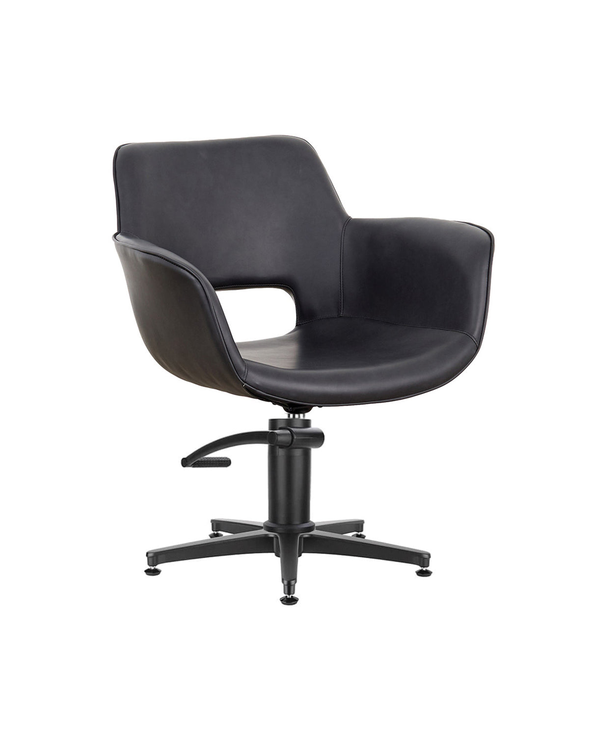 Milo Midnight - Fauteuil de coupe gris avec base étoile noire